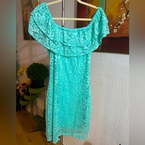 Sinomo lace off shoulder mini dress size M